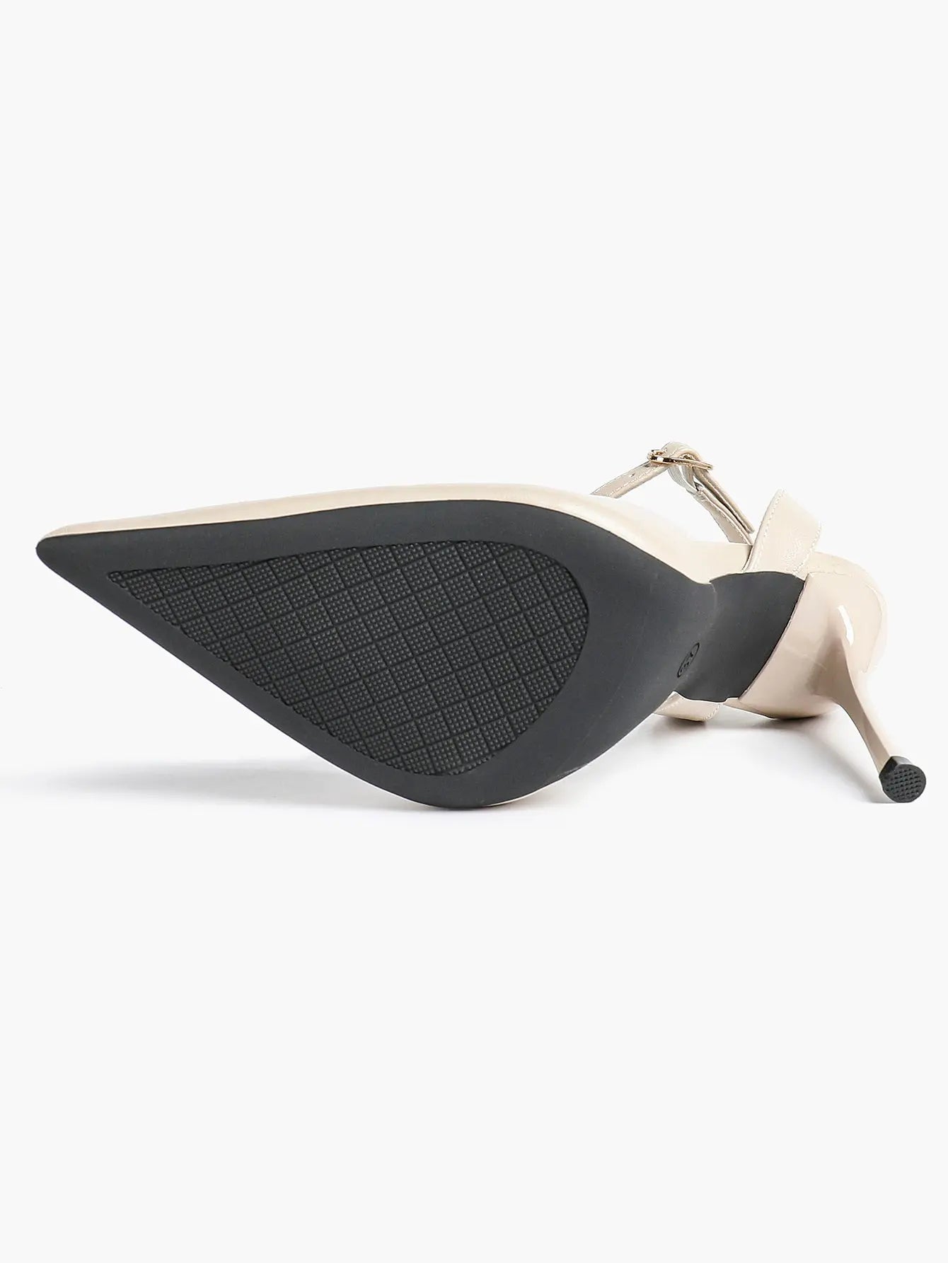 Women's Leather 4.13 INCH High-Heel Stiletto Pointed Toe Slingback Stiletto Heels for Elegant Scene YISHIFAN