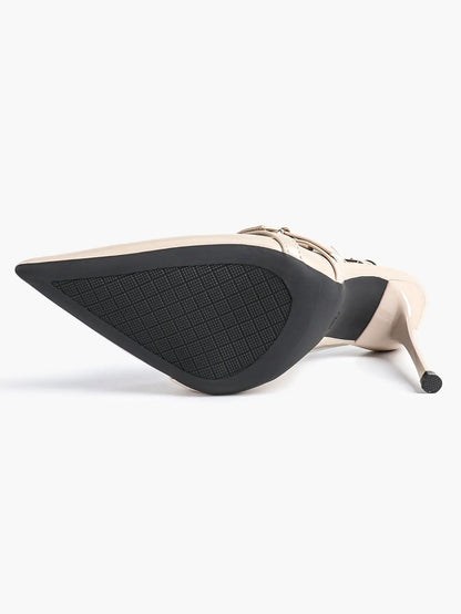 Women's High-Heel Sandals Closed Pointed Toe Slingback Heels Ankle Strap Stiletto Heels Elegant YISHIFAN