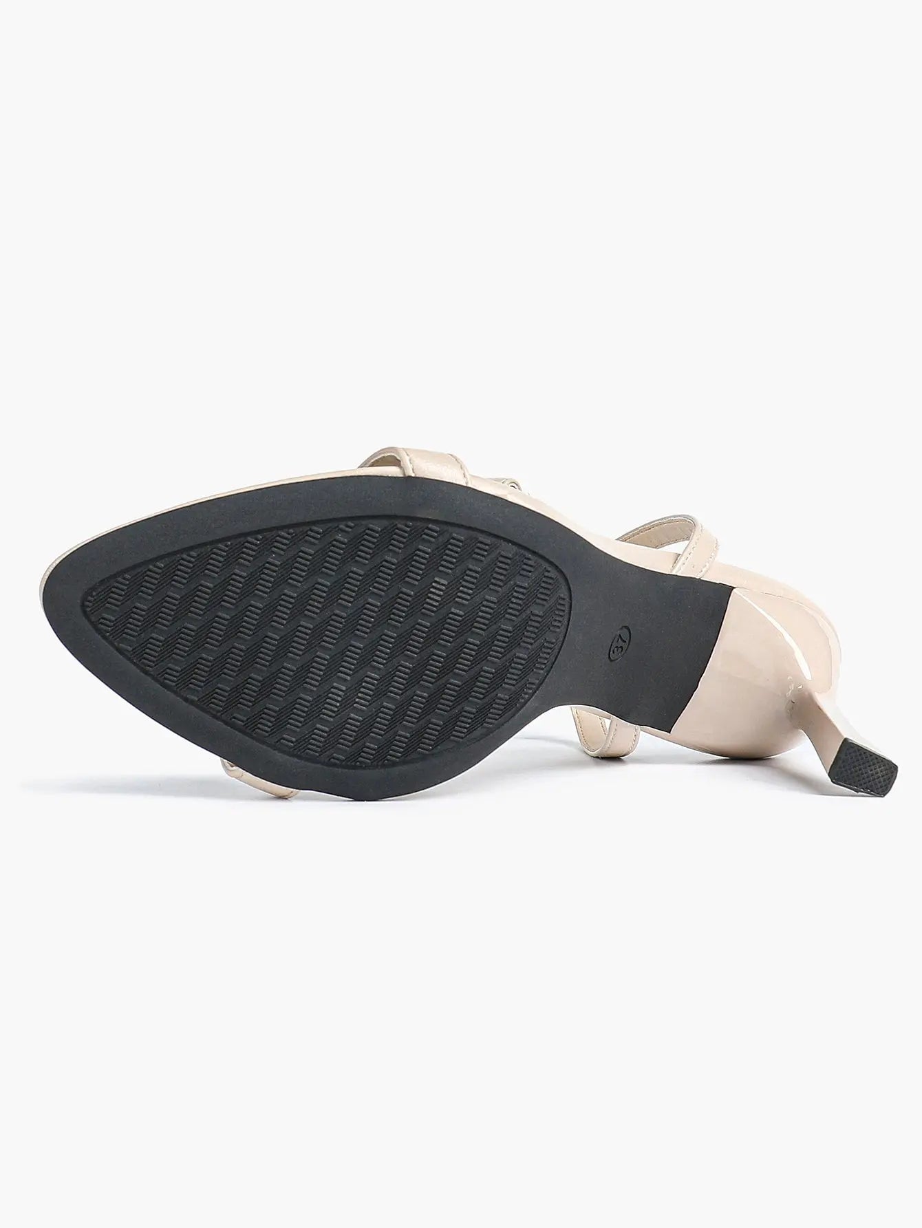Women Leather High-Heel Sandals Pointed Toe Open Back Stiletto Heels Office Dress Shoes YISHIFAN