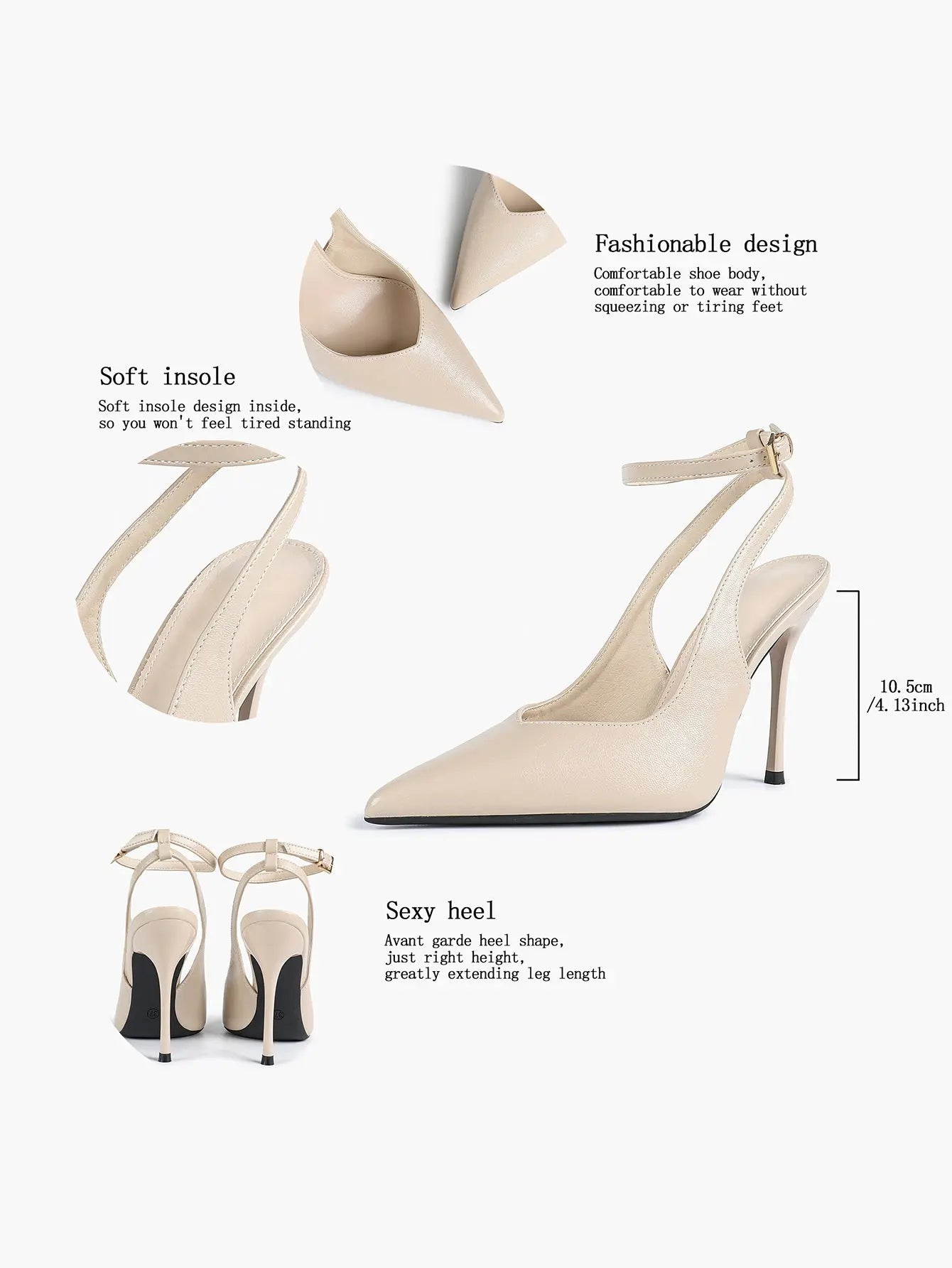 Women's Dark Brown Ankle Strap Pointed Toe High-Heel Sandals Wedding Party Evening Dress Shoes YISHIFAN