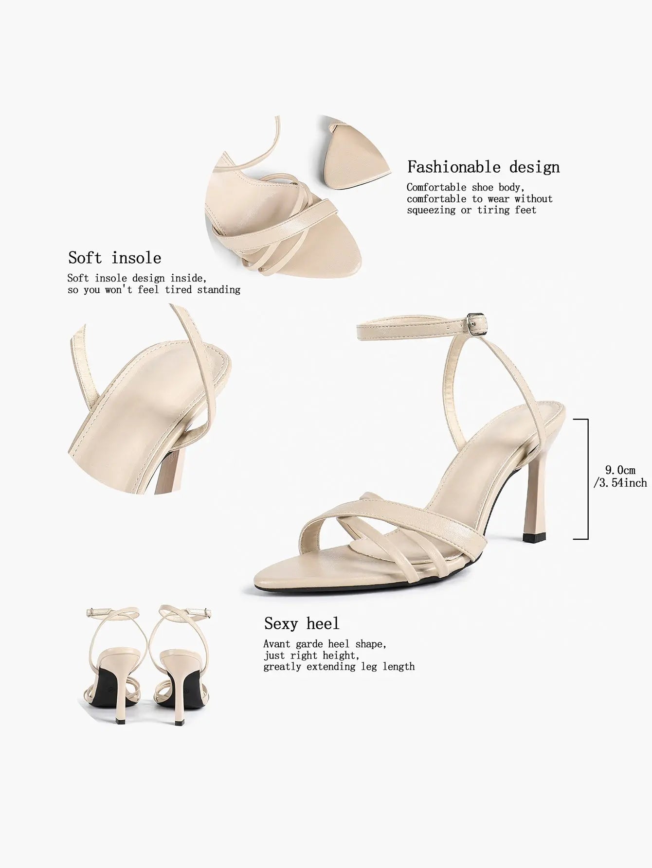 Brown Leather High-Heel Sandals  Cross Strap Stiletto Heels Wedding Party Dress Shoes YISHIFAN