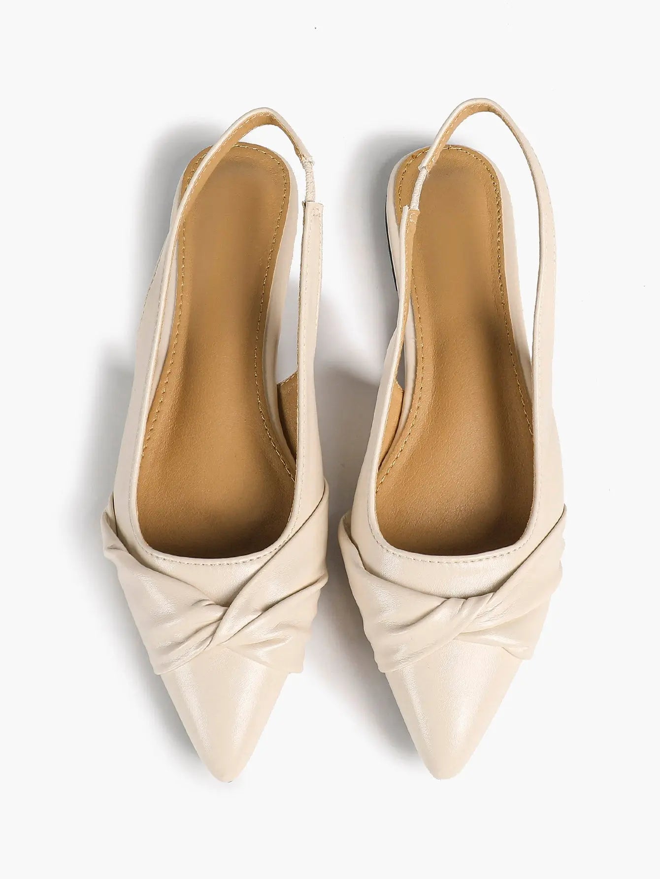 Women Slingback Flats Pointed Toe Flat Shoes Strap Buckle Satin Flats Dressy Party Work Shoes YISHIFAN