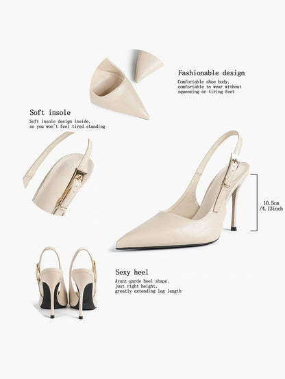 Women's Green Stone High-Heel Sandals Pointed Toe Slingback Stiletto Heels Wedding Party Evening Dress Shoes YISHIFAN