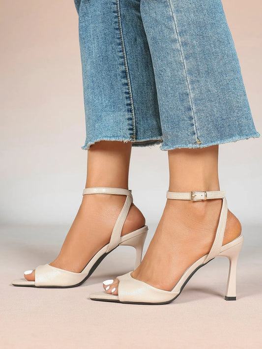 Women's High-Heel Sandals Peep-Toe Fish Mouth Stiletto Heels Wedding Party Dress Shoes YISHIFAN