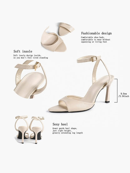 Women's High-Heel Sandals Peep-Toe Fish Mouth Stiletto Heels Wedding Party Dress Shoes YISHIFAN