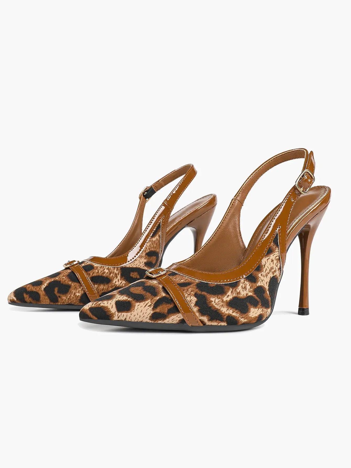 Women's Leopard Print Stiletto Sandals Avant-Garde Heel with Soft Insole Sexy for Wedding Party Shoes YISHIFAN