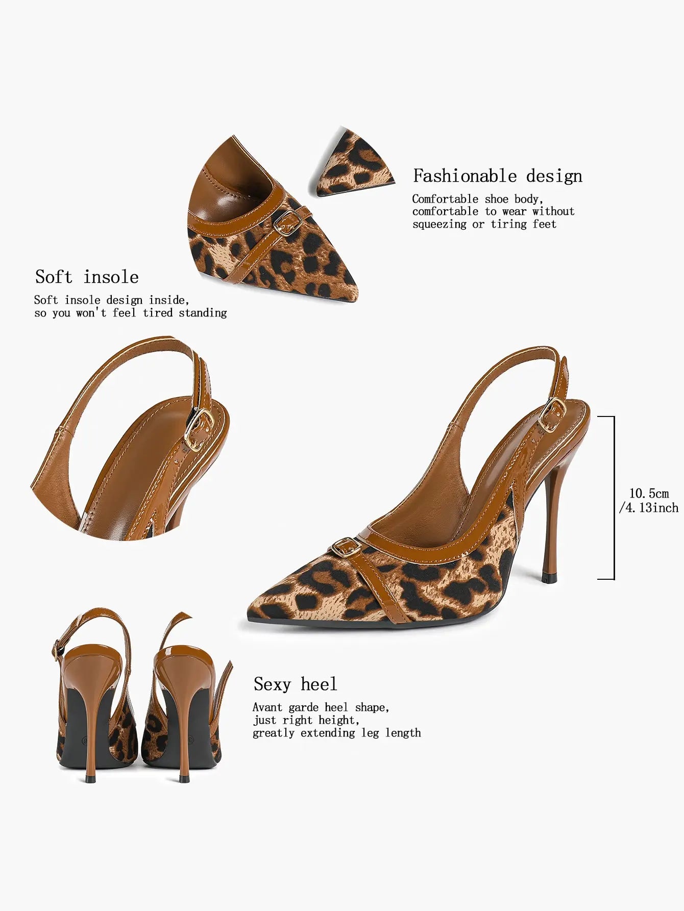Women's Leopard Print Stiletto Sandals Avant-Garde Heel with Soft Insole Sexy for Wedding Party Shoes YISHIFAN