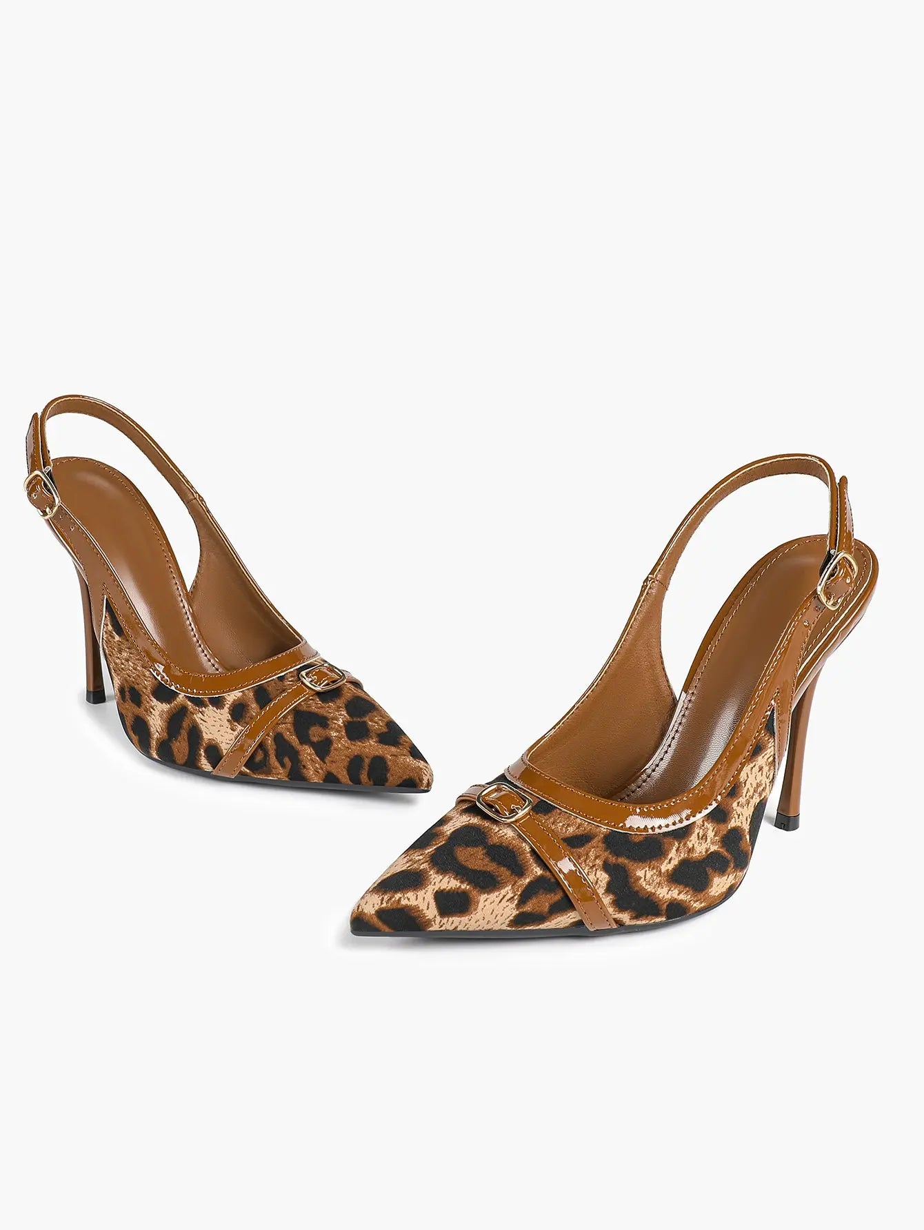 Women's Leopard Print Stiletto Sandals Avant-Garde Heel with Soft Insole Sexy for Wedding Party Shoes YISHIFAN