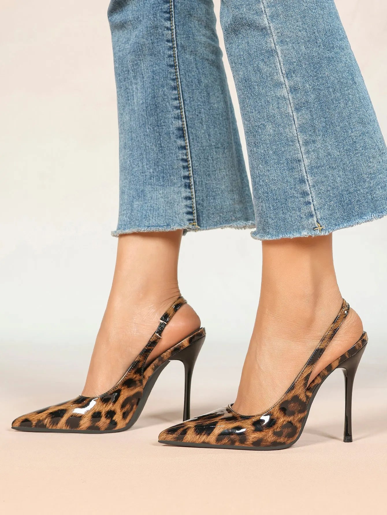 Women's Slingback Pumps Closed Pointed Toe Stiletto Heels Wedding Party Dress Shoes YISHIFAN