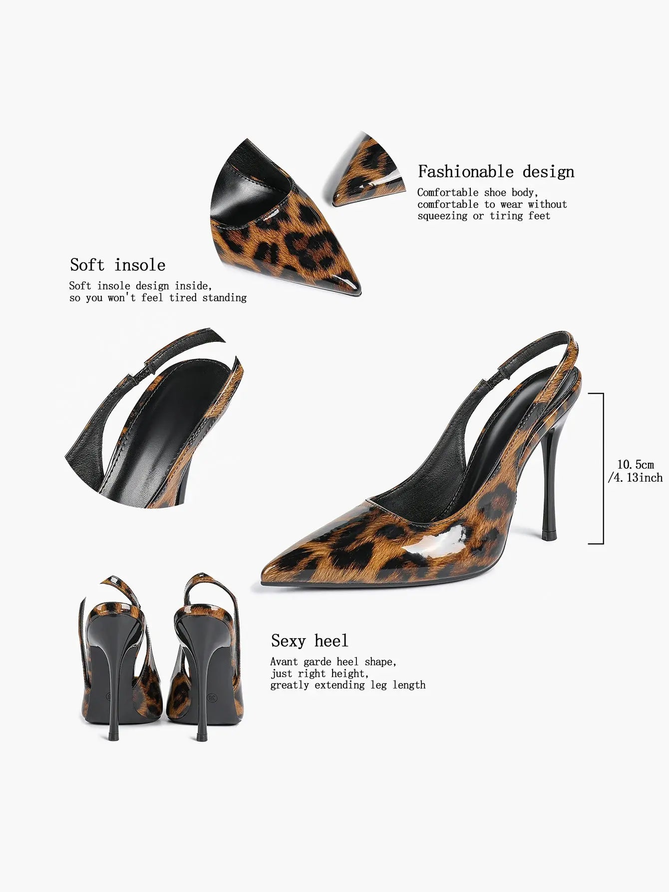 Women's Slingback Pumps Closed Pointed Toe Stiletto Heels Wedding Party Dress Shoes YISHIFAN