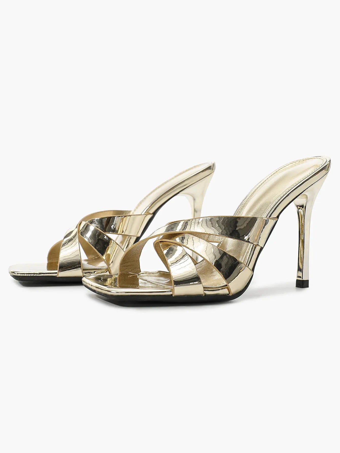 Women's Heeled Open Toe Sandals Square Toe Shoes Dress Wedding Office Shoes YISHIFAN