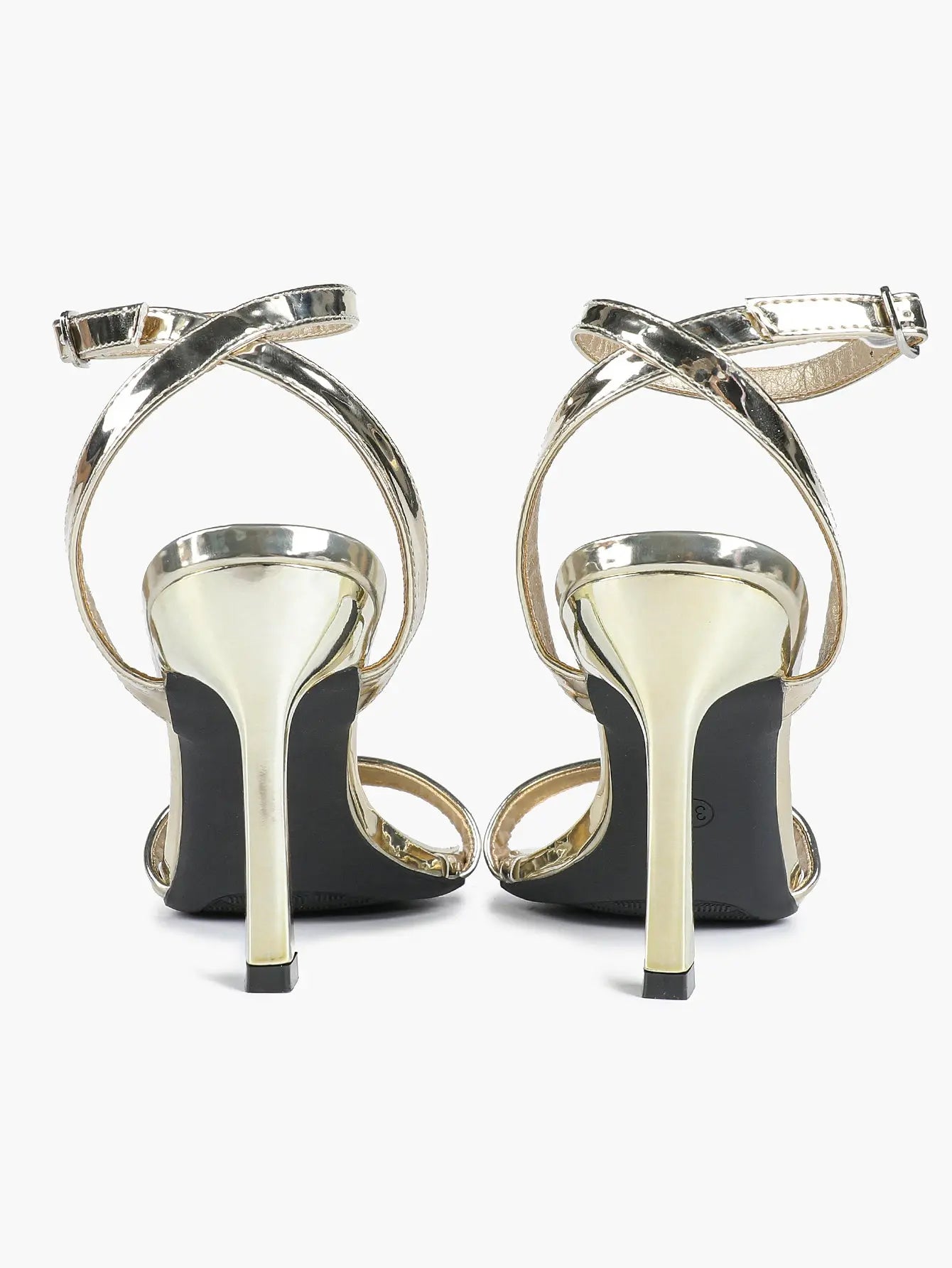 Women's Light Golden Kitten Open Toe Cross Strap High-Heel Sandals Wedding Party Dress Shoes YISHIFAN