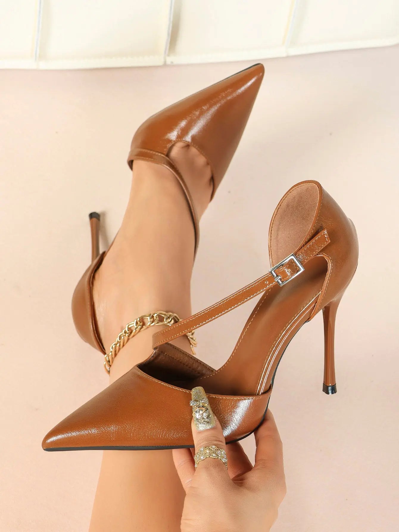 Women‘s Cross-Strap Slingback Stiletto Heels Dress for Wedding Party all day Comfortable YISHIFAN