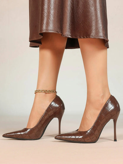 "Moonlight" Satin Peep-Toe Heels Sculptural Stiletto with Ankle Strap YISHIFAN