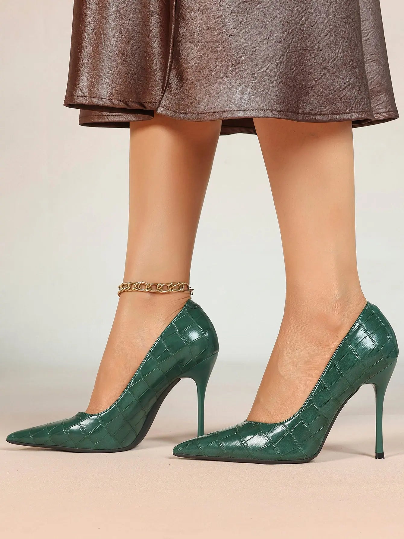 "Moonlight" Satin Peep-Toe Heels Sculptural Stiletto with Ankle Strap YISHIFAN