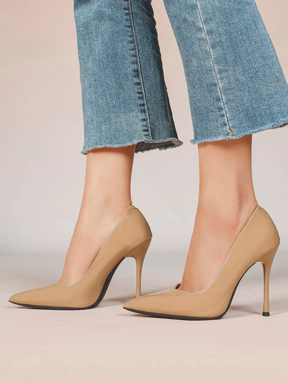 Women's Closed Pointed Toe Classic Stiletto Heels for Wedding Party Evening Dress Shoes YISHIFAN