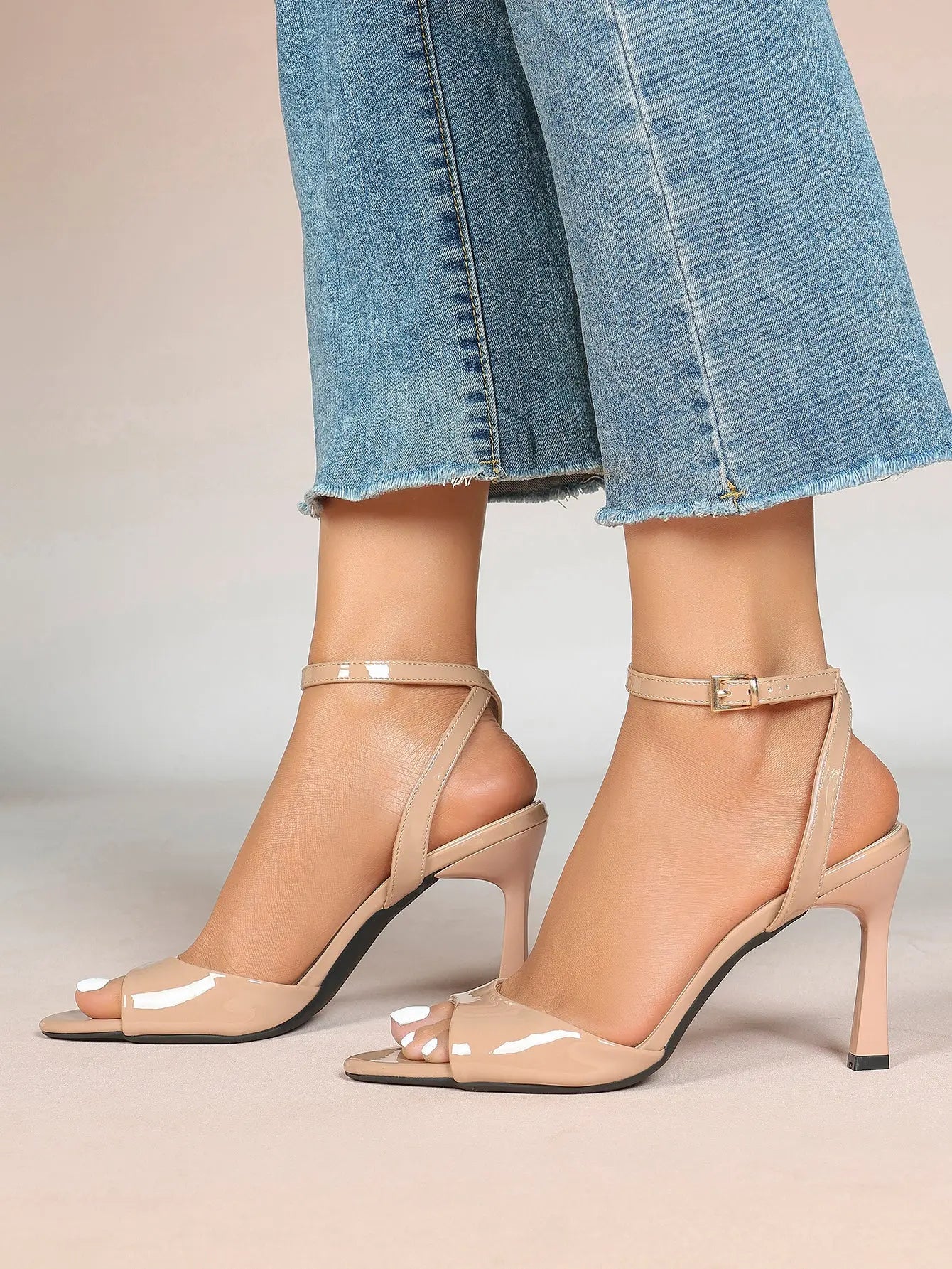 Women's High-Heel Sandals Peep-Toe Fish Mouth Stiletto Heels Wedding Party Dress Shoes YISHIFAN
