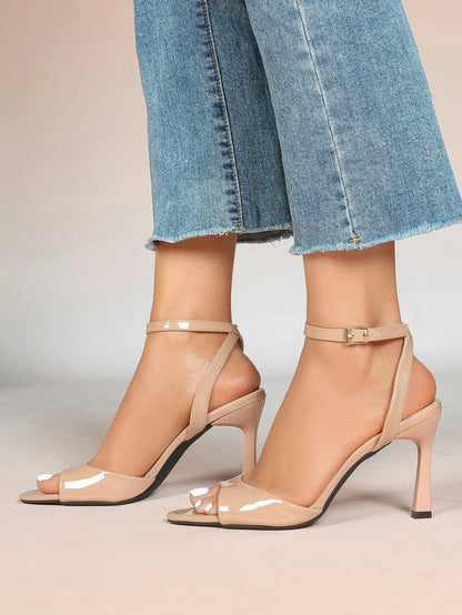 Women's High-Heel Sandals Peep-Toe Fish Mouth Stiletto Heels Wedding Party Dress Shoes YISHIFAN