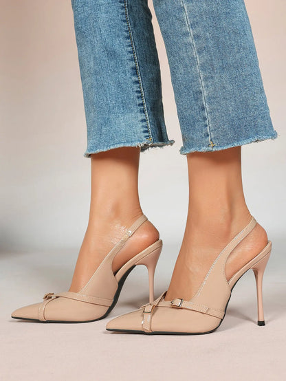Women's Wine Red Patent Leather High-Heel Pointed Toe Ankle Strap Stiletto Heels Wedding Party Dress Shoes YISHIFAN