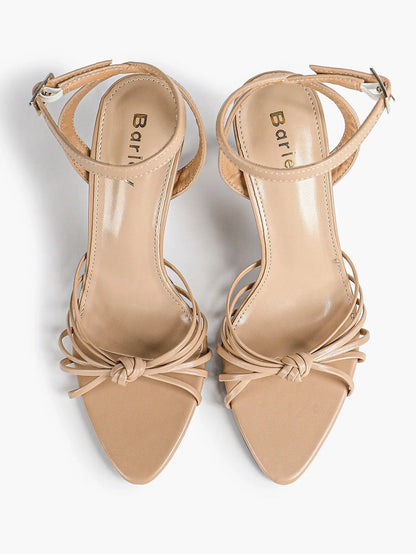 Women's Black Stiletto Heels 3.54 Inch Crisscross Strap Sandals Wedding Party Evening Dress Shoes YISHIFAN