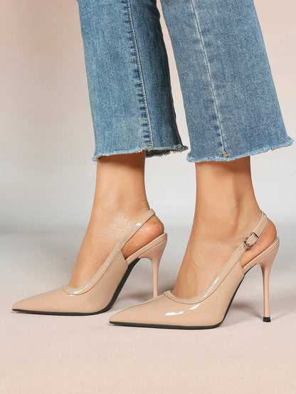 Women's High-Heel Sandals Closed Pointed Toe Slingback Stiletto Heels for Wedding Party YISHIFAN