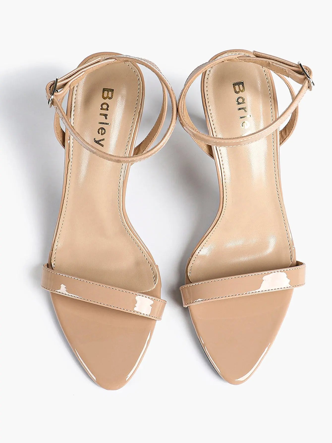 Women Leather High-Heel Sandals Pointed Toe Open Back Stiletto Heels Office Dress Shoes YISHIFAN