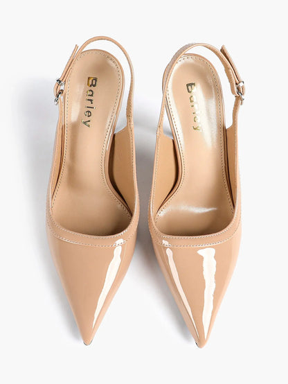 Women's High-Heel Sandals Closed Pointed Toe Slingback Stiletto Heels for Wedding Party YISHIFAN