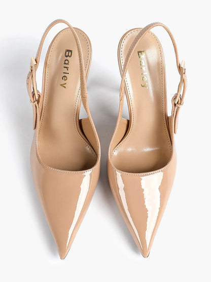 Women's Green Stone High-Heel Sandals Pointed Toe Slingback Stiletto Heels Wedding Party Evening Dress Shoes YISHIFAN