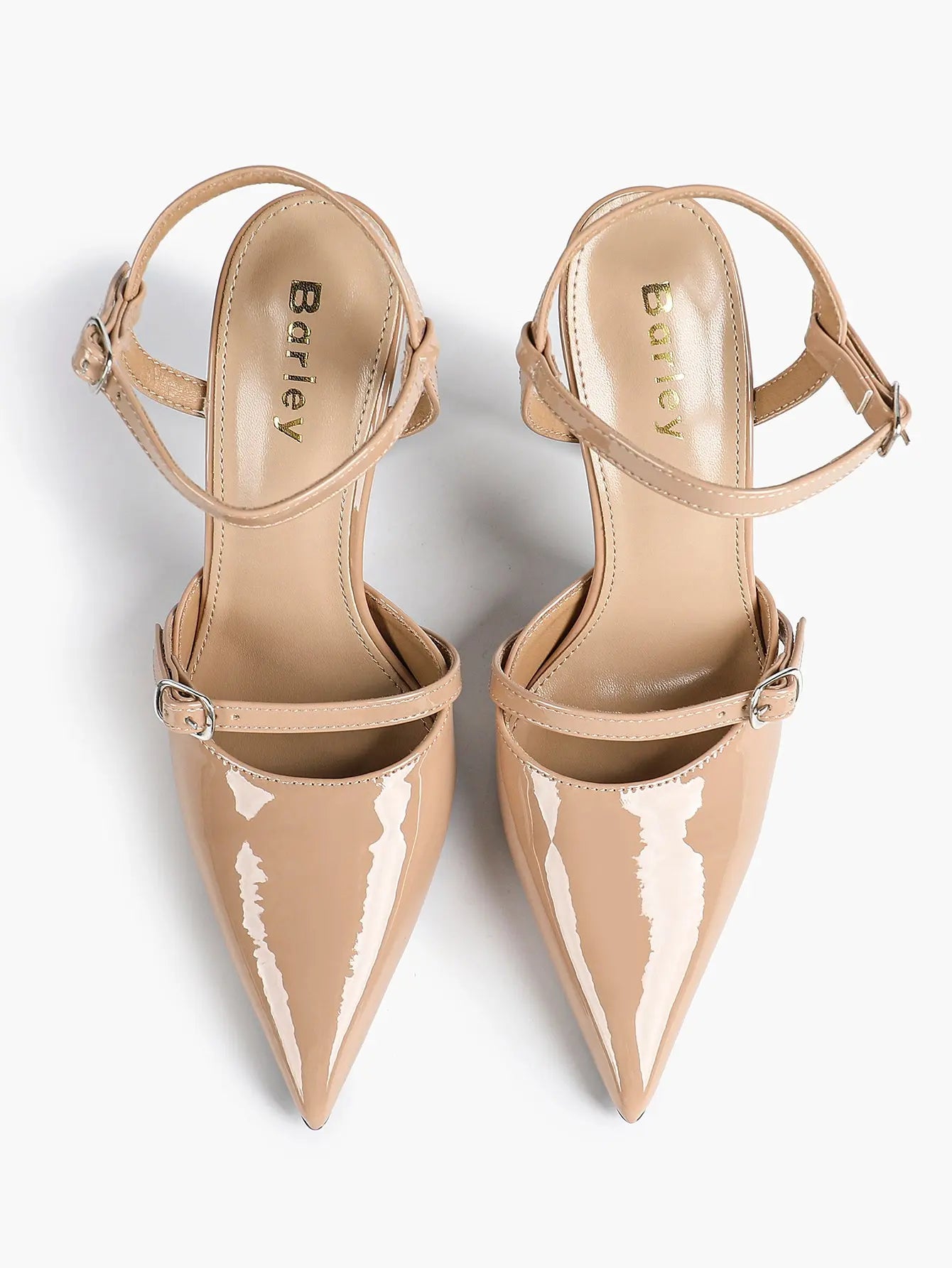 Women's Ivory Leather High-Heel Stiletto Pointed Toe Ankle Strap Sandals Sexy Wedding Party Evening Dress Shoes YISHIFAN