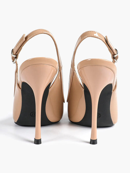 Women's High-Heel Sandals Closed Pointed Toe Slingback Stiletto Heels for Wedding Party YISHIFAN