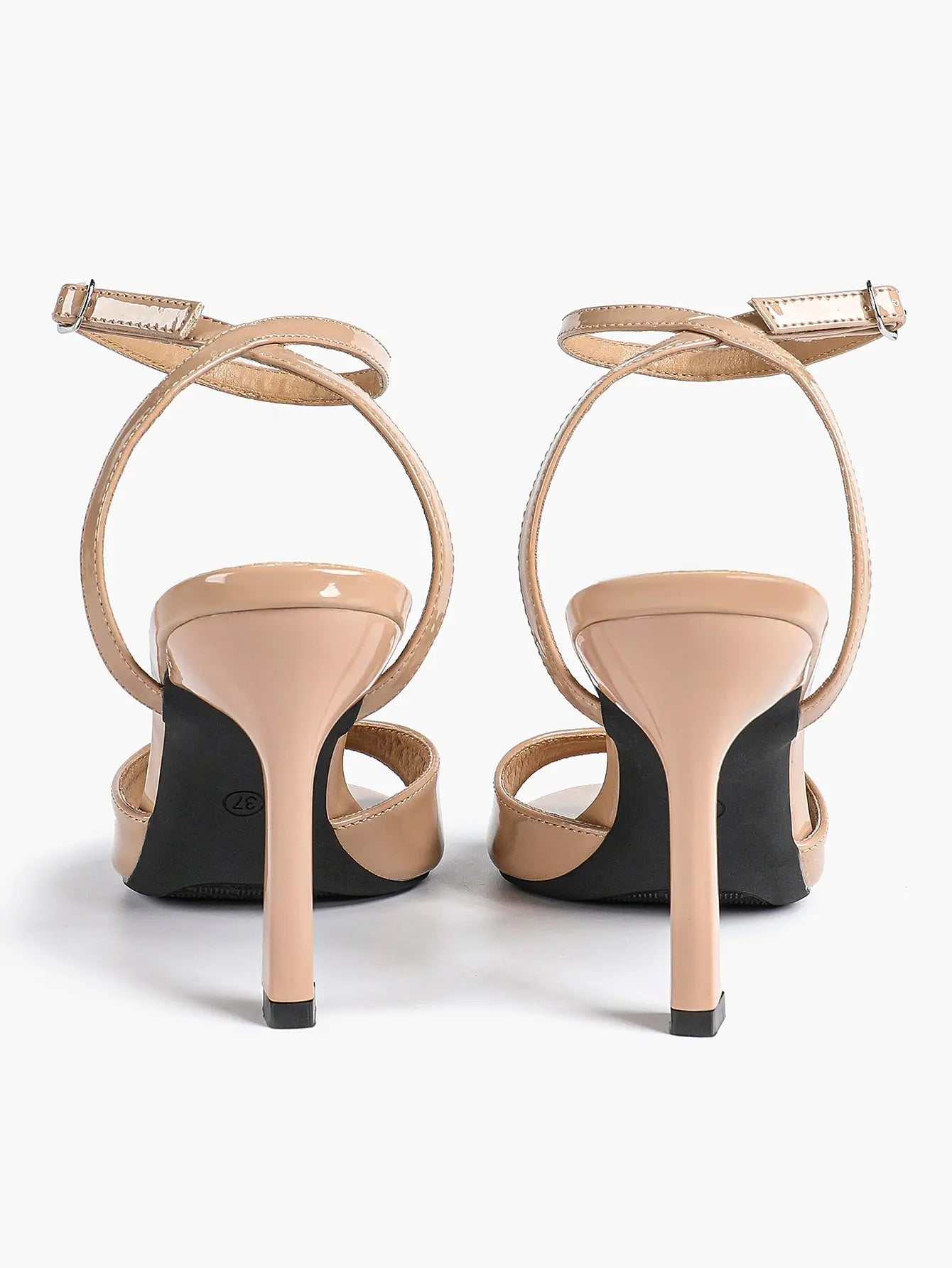 Women Leather High-Heel Sandals Peep-Toe Stiletto Heels Wedding Party Evening Dress Shoes YISHIFAN