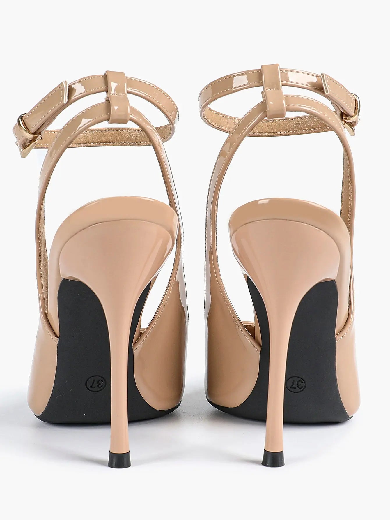 Women's Dark Brown Ankle Strap Pointed Toe High-Heel Sandals Wedding Party Evening Dress Shoes YISHIFAN