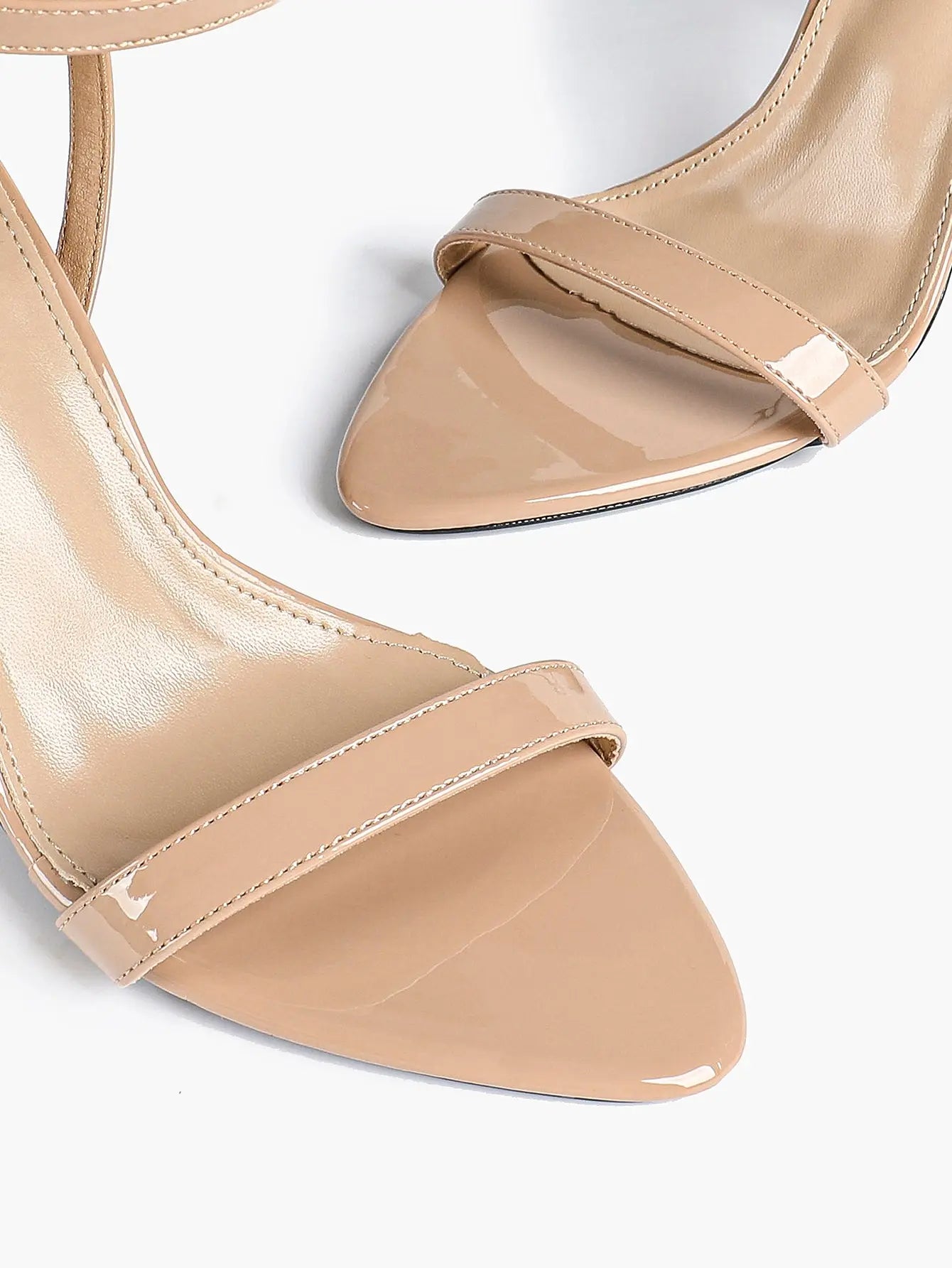 Women Leather High-Heel Sandals Pointed Toe Open Back Stiletto Heels Office Dress Shoes YISHIFAN