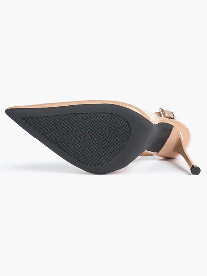 Women's Dark Brown Ankle Strap Pointed Toe High-Heel Sandals Wedding Party Evening Dress Shoes YISHIFAN