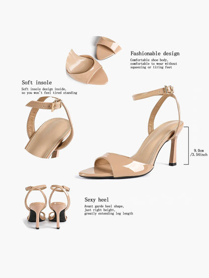 Women's High-Heel Sandals Peep-Toe Fish Mouth Stiletto Heels Wedding Party Dress Shoes YISHIFAN