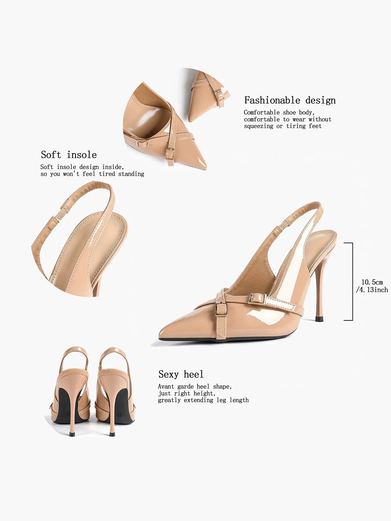 Women's Wine Red Patent Leather High-Heel Pointed Toe Ankle Strap Stiletto Heels Wedding Party Dress Shoes YISHIFAN
