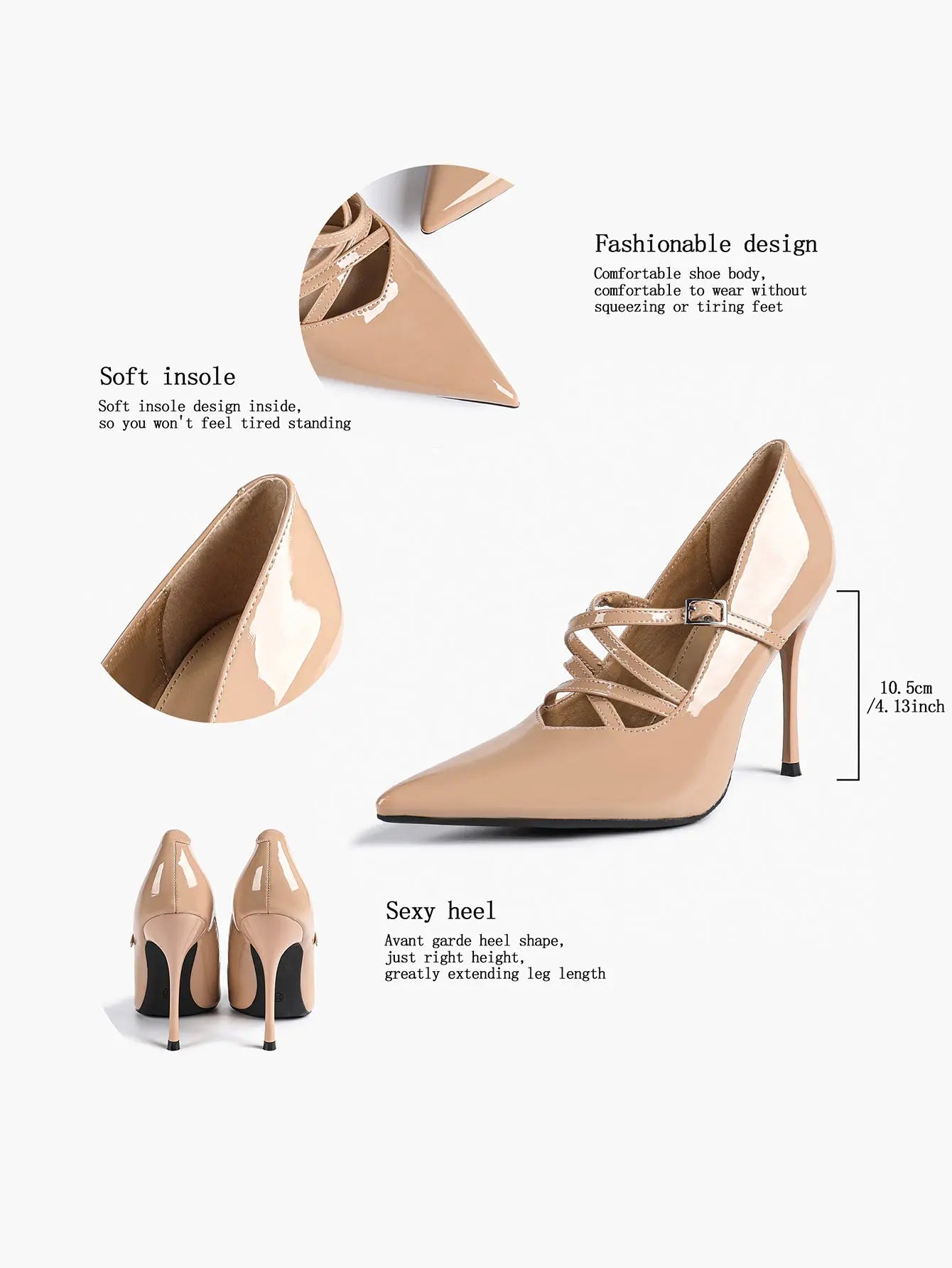Burgundy Leather Stiletto Heels Sharp Pointed Toe Cross Strap Pump 4.13 INCH for Party Wedding Shoes YISHIFAN