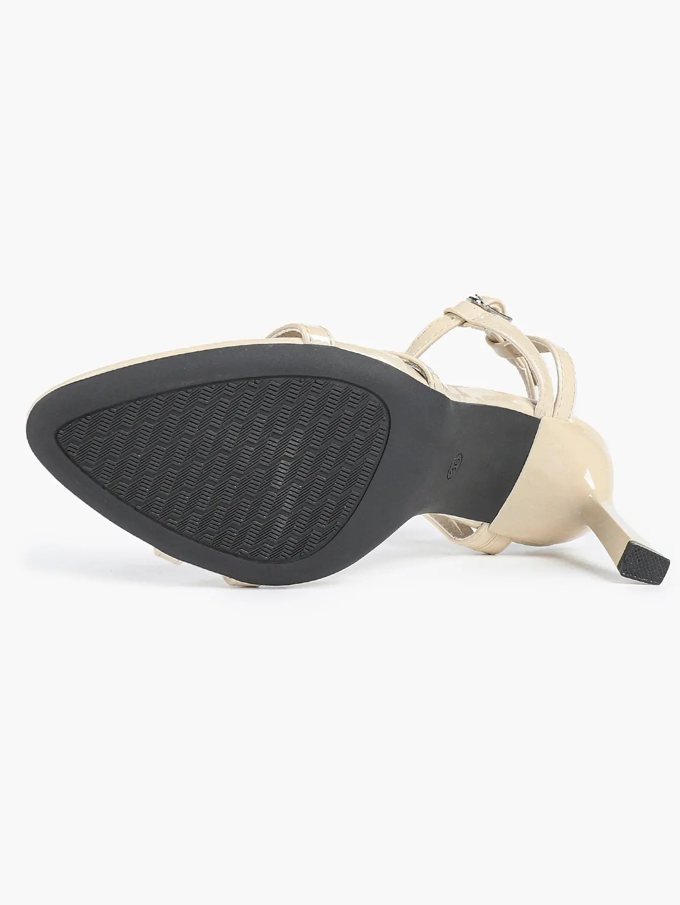 Women's Metallic Gold T-Strap Multi-Strap Stiletto Sandals Stiletto Heel for Party Office Shoes YISHIFAN