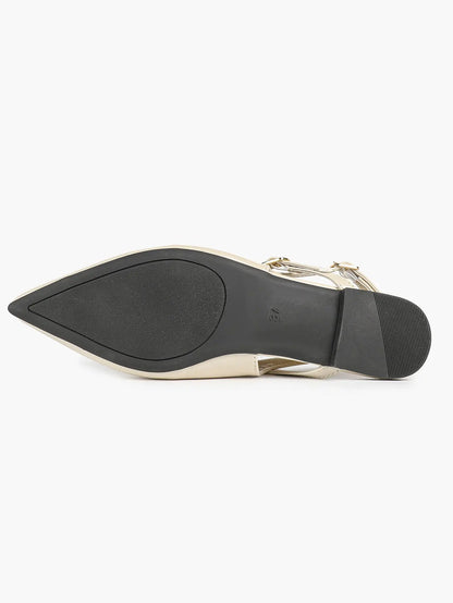 Women's Ivory Leather Ballet Flats Roman Cross Strap Closed Toe Pointed Flats for Work Party Dress Shoes YISHIFAN