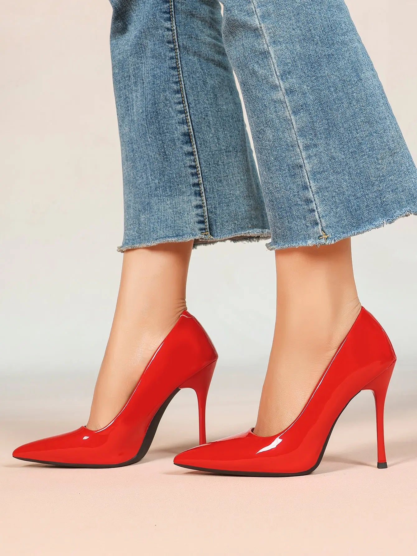 Women's Closed Pointed Toe Classic Stiletto Heels for Wedding Party Evening Dress Shoes YISHIFAN