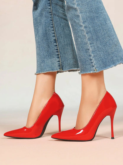 Women's Closed Pointed Toe Classic Stiletto Heels for Wedding Party Evening Dress Shoes YISHIFAN