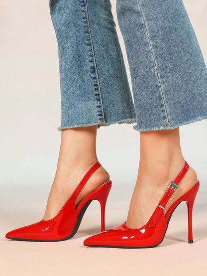 Women Pointed Toe Closed Toe Stiletto Sandals Slingback High Heel for Important Scene YISHIFAN