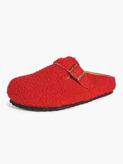 Black & White Tweed Fringe Boston Clogs – Women's Closed Toe Buckle Mule in Chanel-Style Fabric YISHIFAN