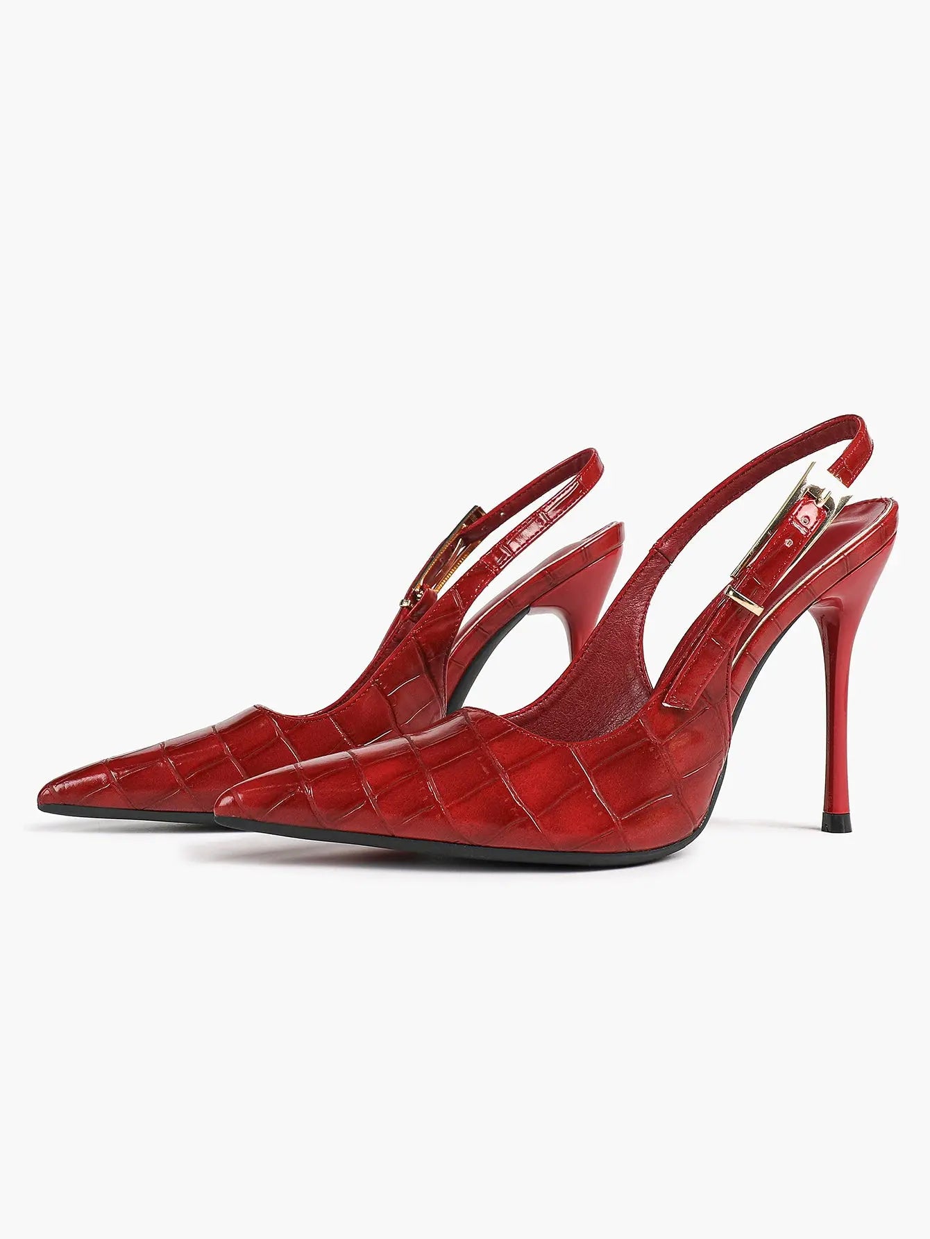 Women's Green Stone High-Heel Sandals Pointed Toe Slingback Stiletto Heels Wedding Party Evening Dress Shoes YISHIFAN
