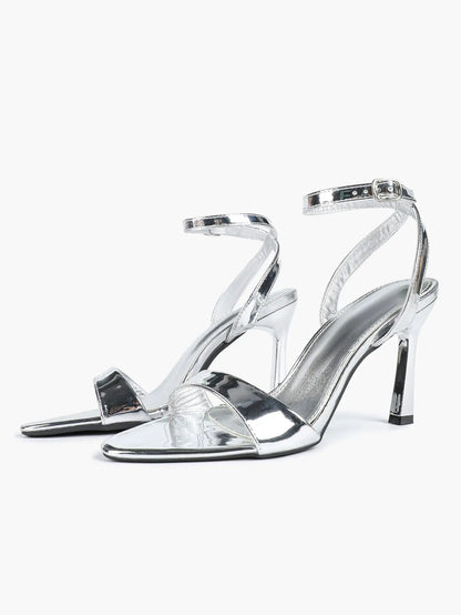 Women's Light Golden Kitten Open Toe Cross Strap High-Heel Sandals Wedding Party Dress Shoes YISHIFAN