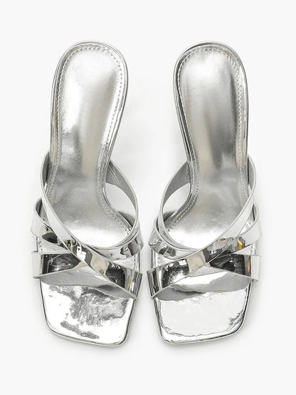 Women's Heeled Open Toe Sandals Square Toe Shoes Dress Wedding Office Shoes YISHIFAN