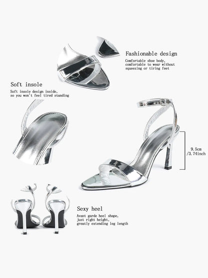 Women's Light Golden Kitten Open Toe Cross Strap High-Heel Sandals Wedding Party Dress Shoes YISHIFAN
