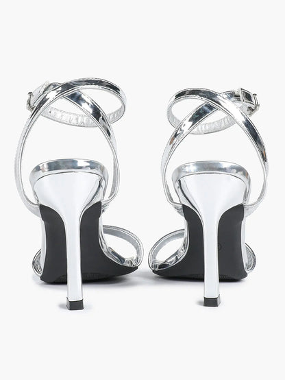 Women's Light Golden Kitten Open Toe Cross Strap High-Heel Sandals Wedding Party Dress Shoes YISHIFAN
