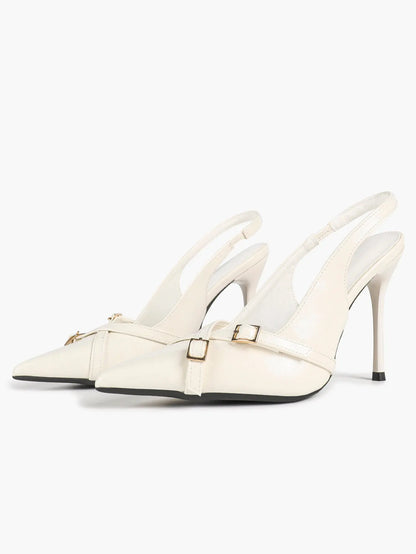 Women's Slingback Closed Pointed Toe Stiletto Wedding Work Comfortable Dress Shoes YISHIFAN