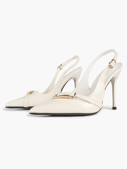 Chocolate-Brown Sculptural Stilettos: Gold-Chain Accents & Cloud-Like Soft Insole for Leg-Lengthening Glamour YISHIFAN